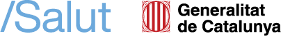 Logotip Departament de Salut horitzontal Logotipo del Departamento de Salud de la Generalitat de Cataluña, con la palabra Salut en azul y el escudo institucional.